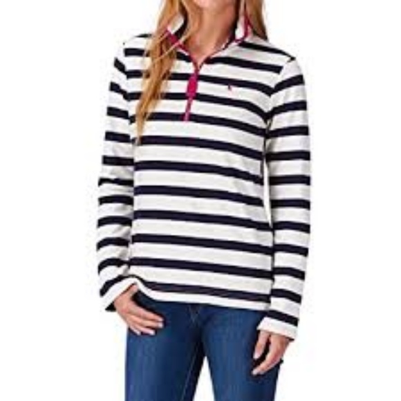 Joules Tops - Joules Half Zip Fairdale | Navy Stripe | Size 2